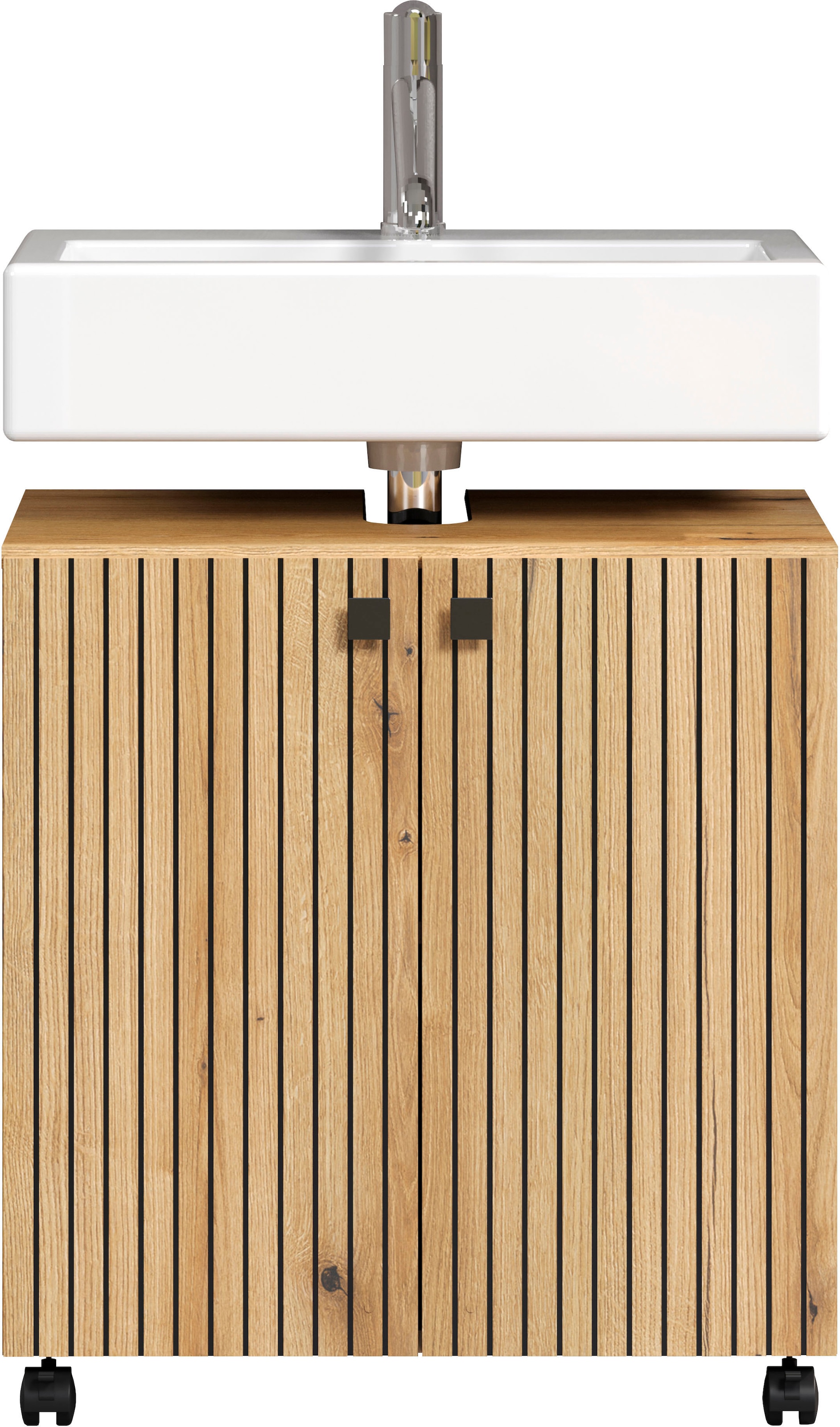 welltime Waschbeckenunterschrank »Amrum« 1 Stk. tlg. Waschtisch auf Rollen - (B/T/H) wahlweise 60-80/42/64 cm