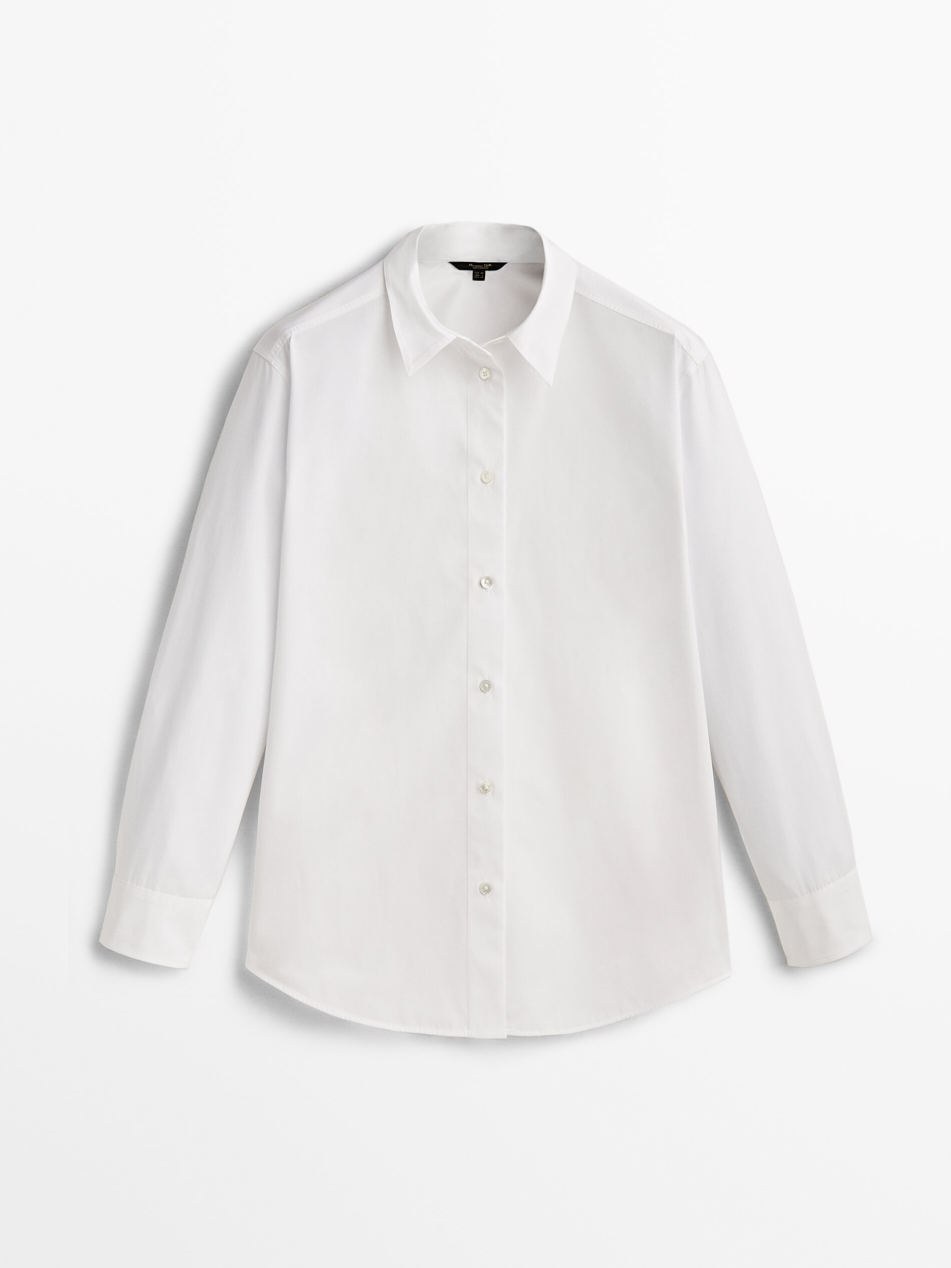 Camisa de popeline com detalhes de costura - BRANCA