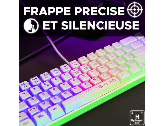 THE G-LAB - Clavier gamer KEYZ Caesium TKL blanc (FR)