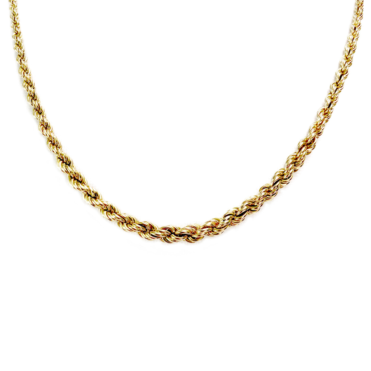 Collier d'occasion or 750 jaune maille corde 43 cm