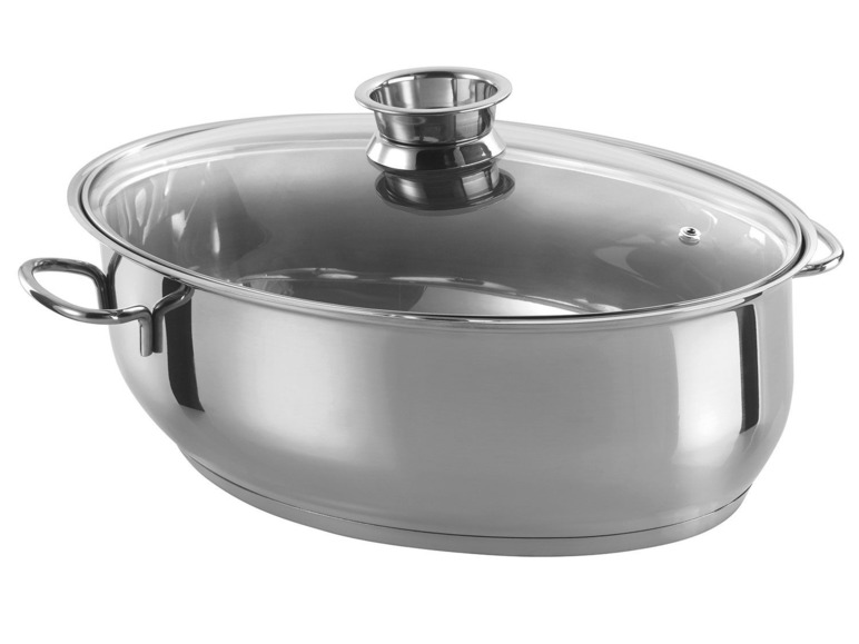 RVS braadpan ovaal 38 cm, 3 in 1