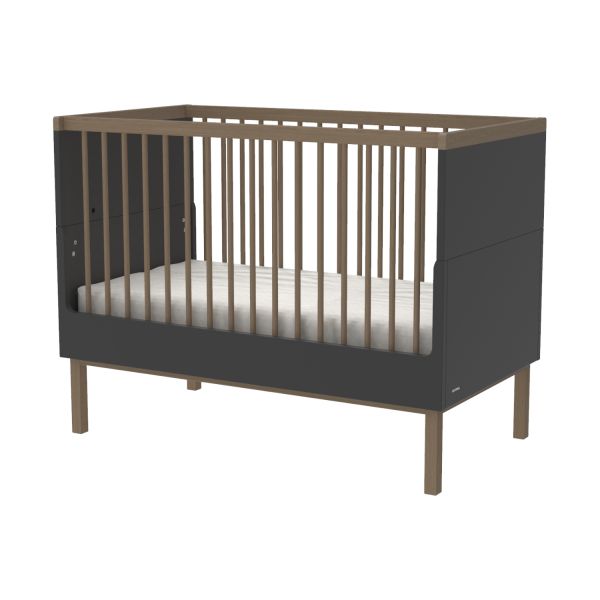 Kidsmill Sepp Babybed Antraciet / Beuken 70 x 140 cm