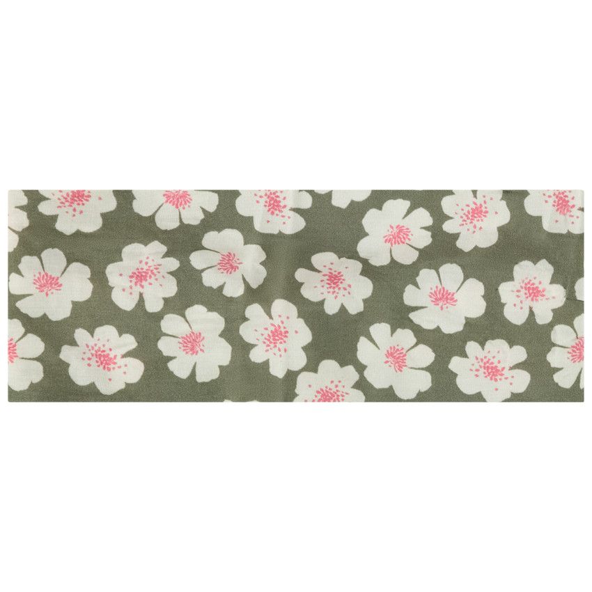 Bandeau large imprimé floral pour fille - Vert
