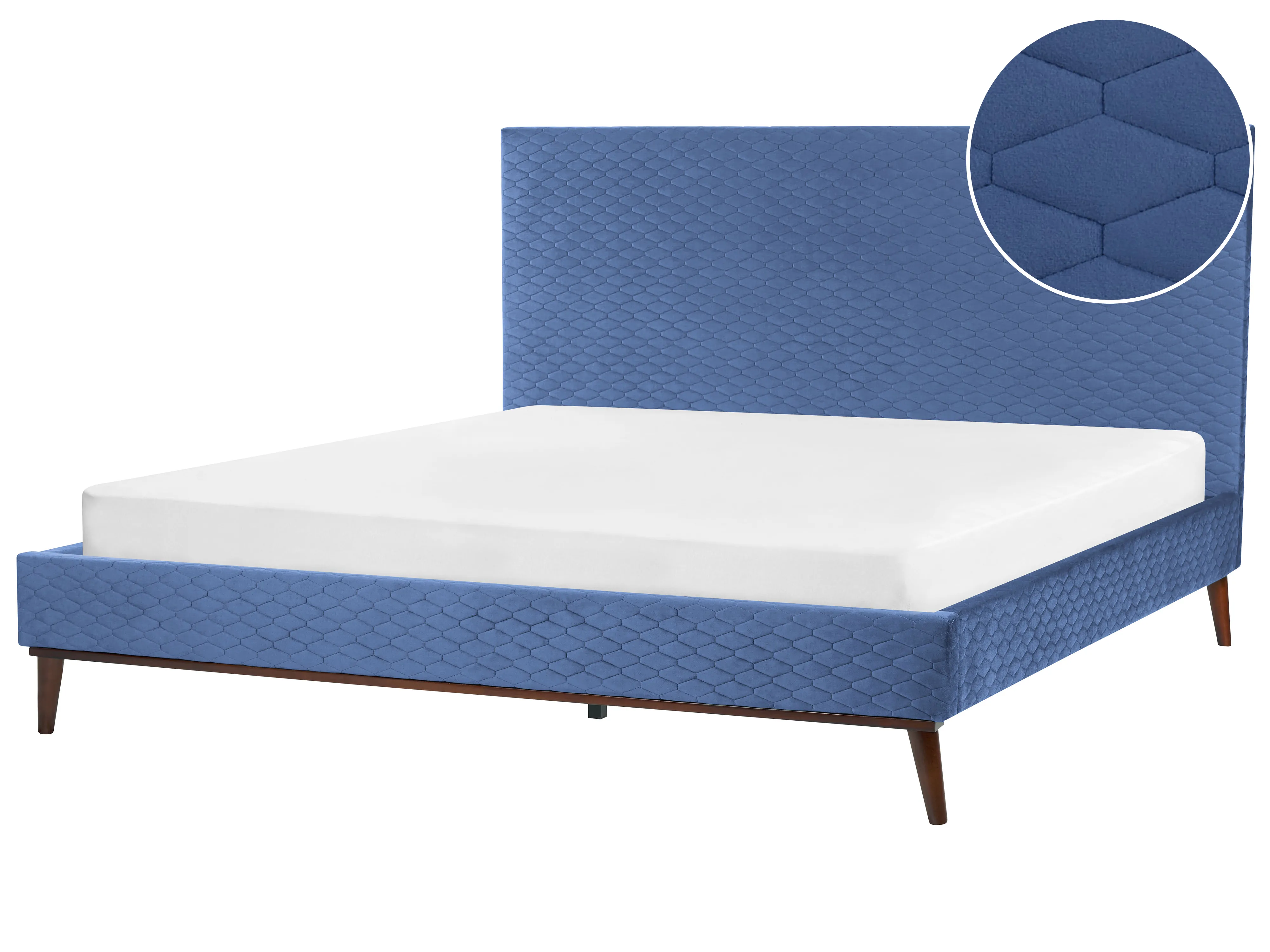 Bed Fluweel BAYONNE 180 x 200 cm Blauw