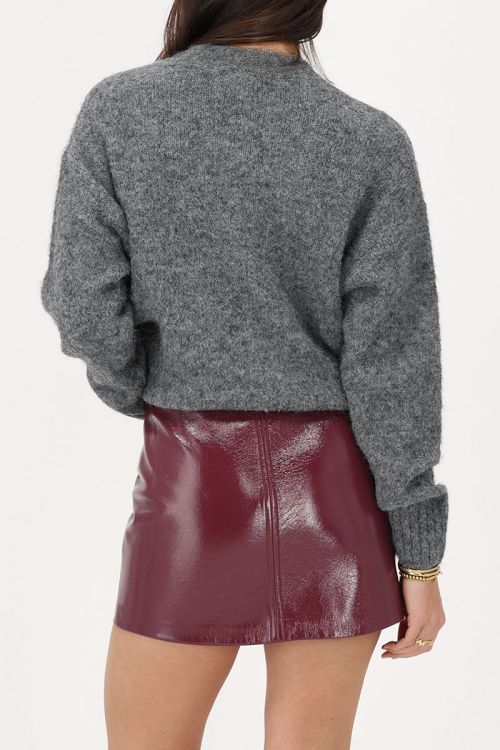 Grijze oversized gebreide trui