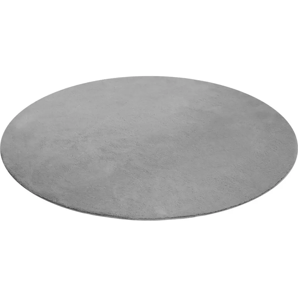 tectake® Kortpolig vloerkleed Soft Zone Ø 120 cm - Grijs