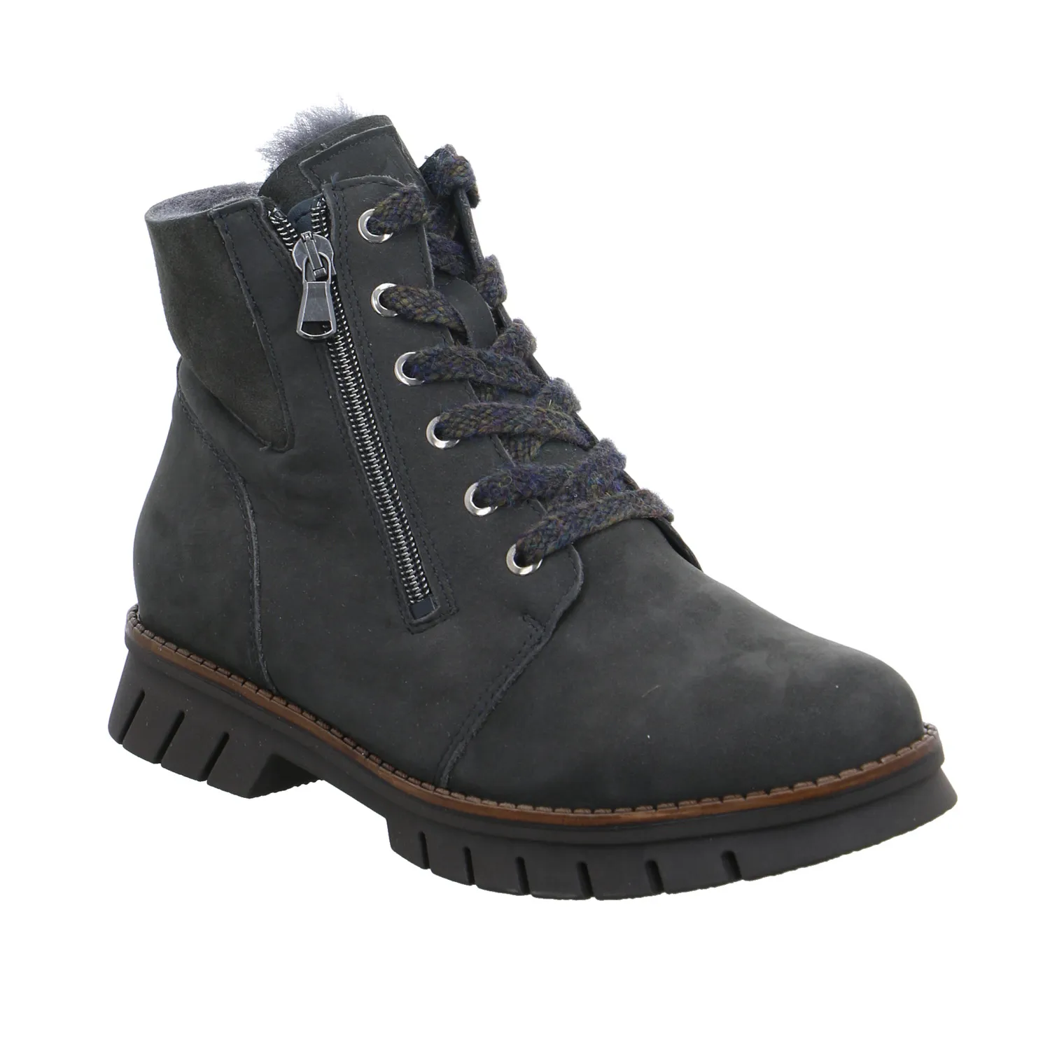 WALDLÄUFER Comfort-Boot Grau Leder  mit Wechselfussbett