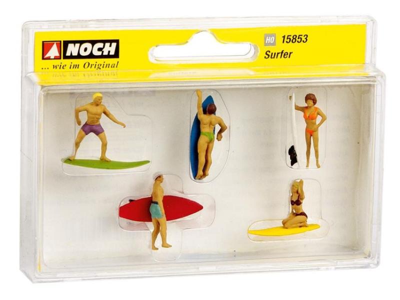 NOCH Figuren Surfer 5 Stück, H0 Surfer Figuren für H0 Modelleisenbahnen