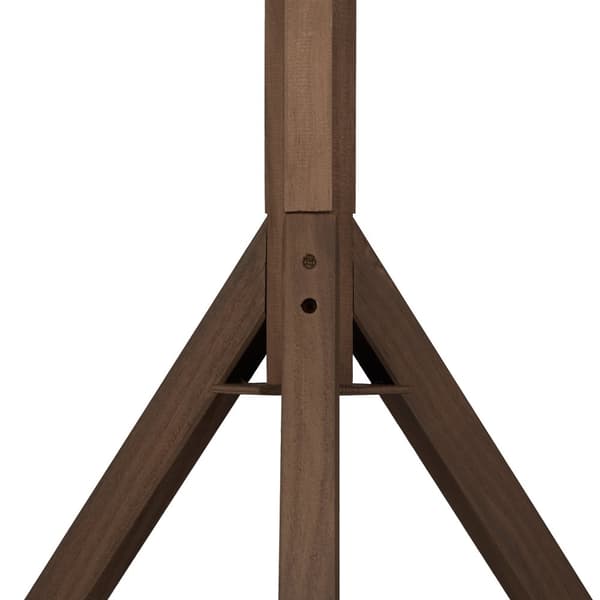 Brunt fuglebord på stolpe