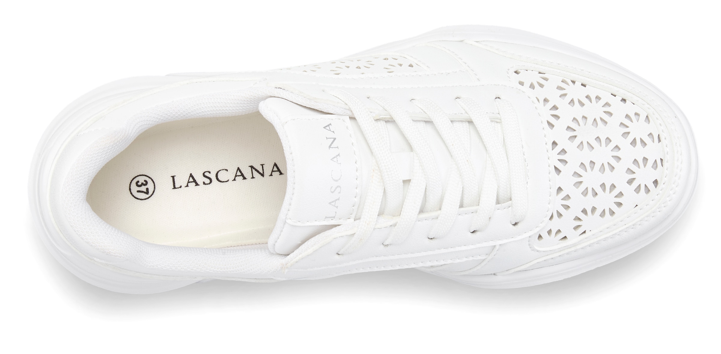 LASCANA Sneaker  Freizeitschuh, Halbschuh mit kleinen Cut-Outs und Chunky Sohle VEGAN