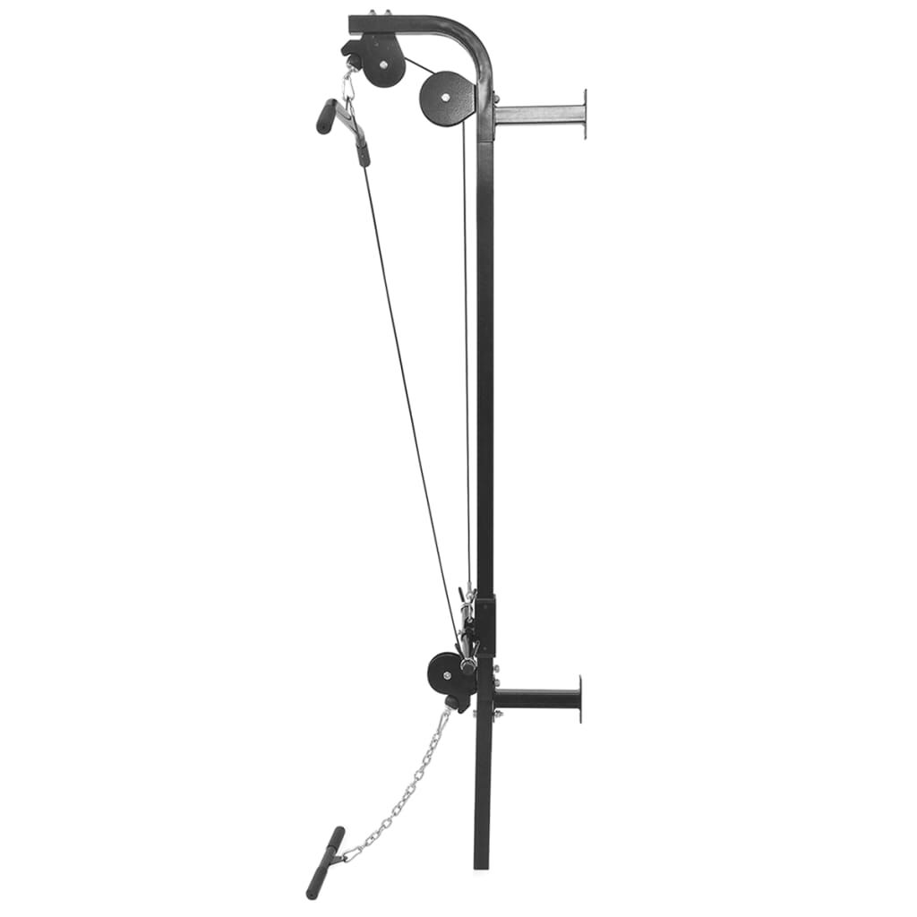 vidaXL Wandgemonteerde kabeltrainer met halterset, 60,5 kg