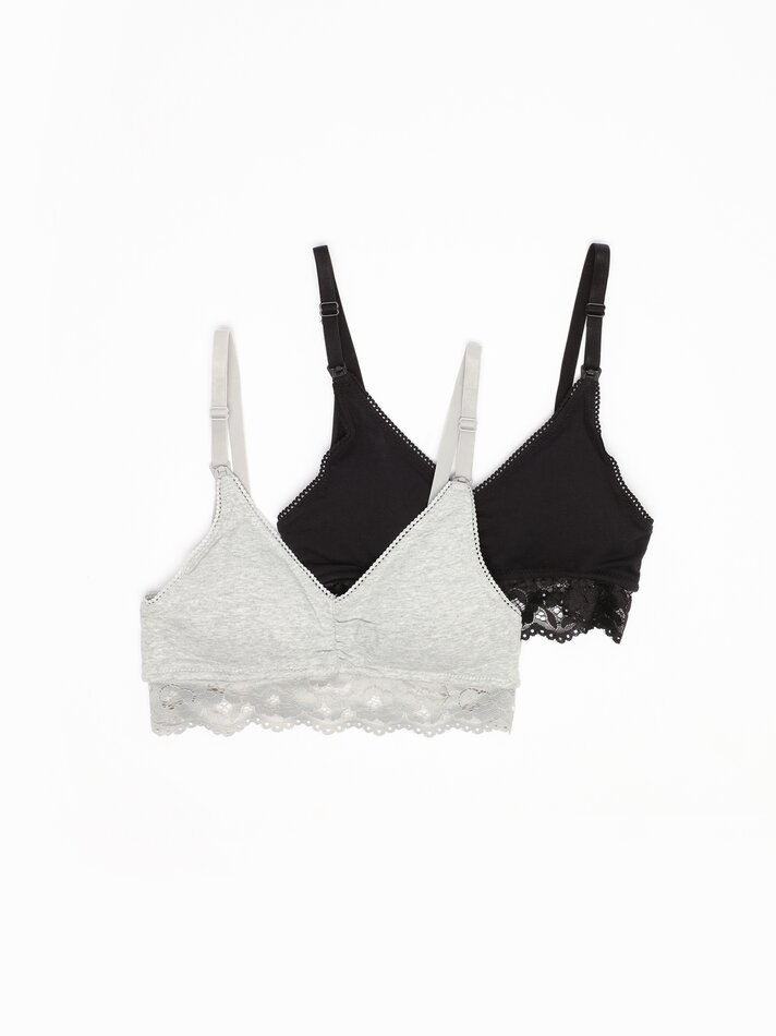 Conjunto com 2 sutiãs de amamentação de renda - várias cores