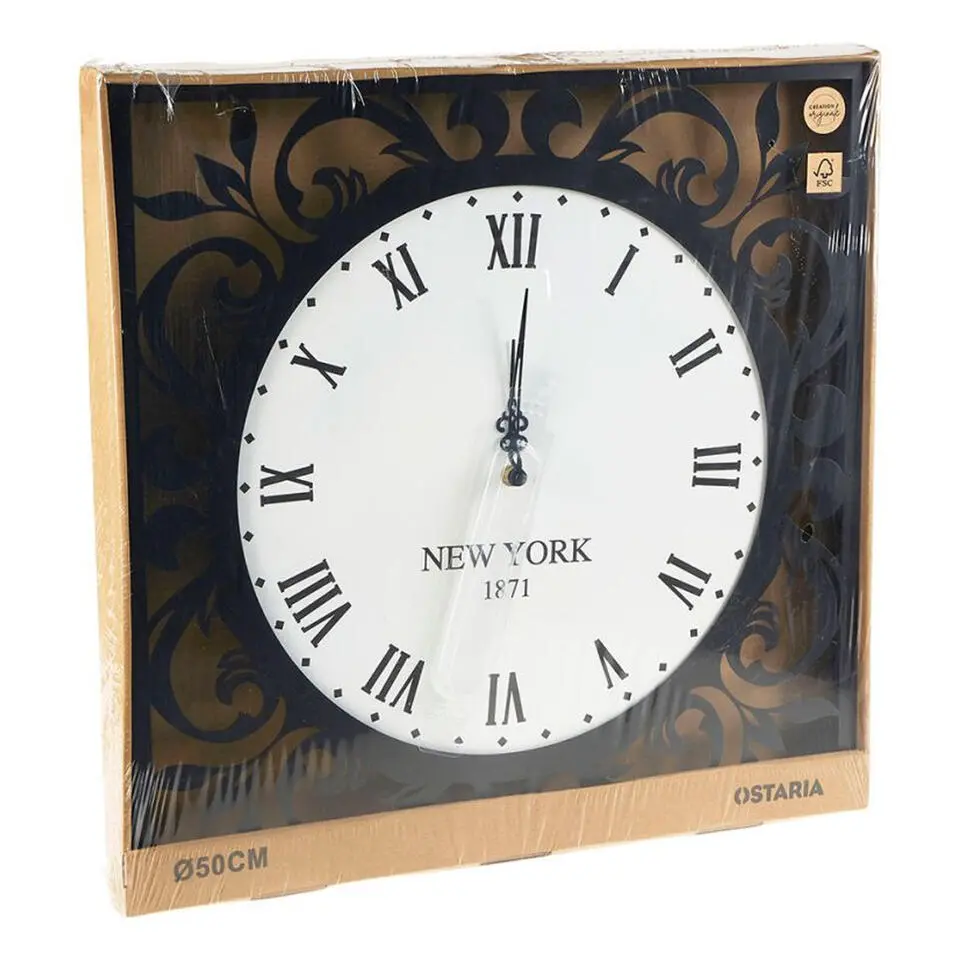Ostaria Wandklok/muur klok - New York 1871 - D50 cm - MDF/metaal