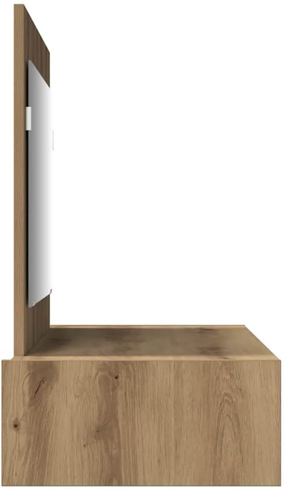 Schminktisch Braun aus Holzwerkstoff, 100x40x70 cm, mit Spiegel und Schubladen für Make-up, stilvolle Aufbewahrung im Schlafzimmer und Jugendzimmer
