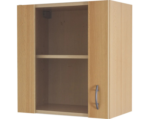 Flex Well wandkast met glazen deur Nano BxDxH 50 x 32 x 55 cm beuken mat gedemonteerd scharnier omkeerbaar (links of rechts te monteren)