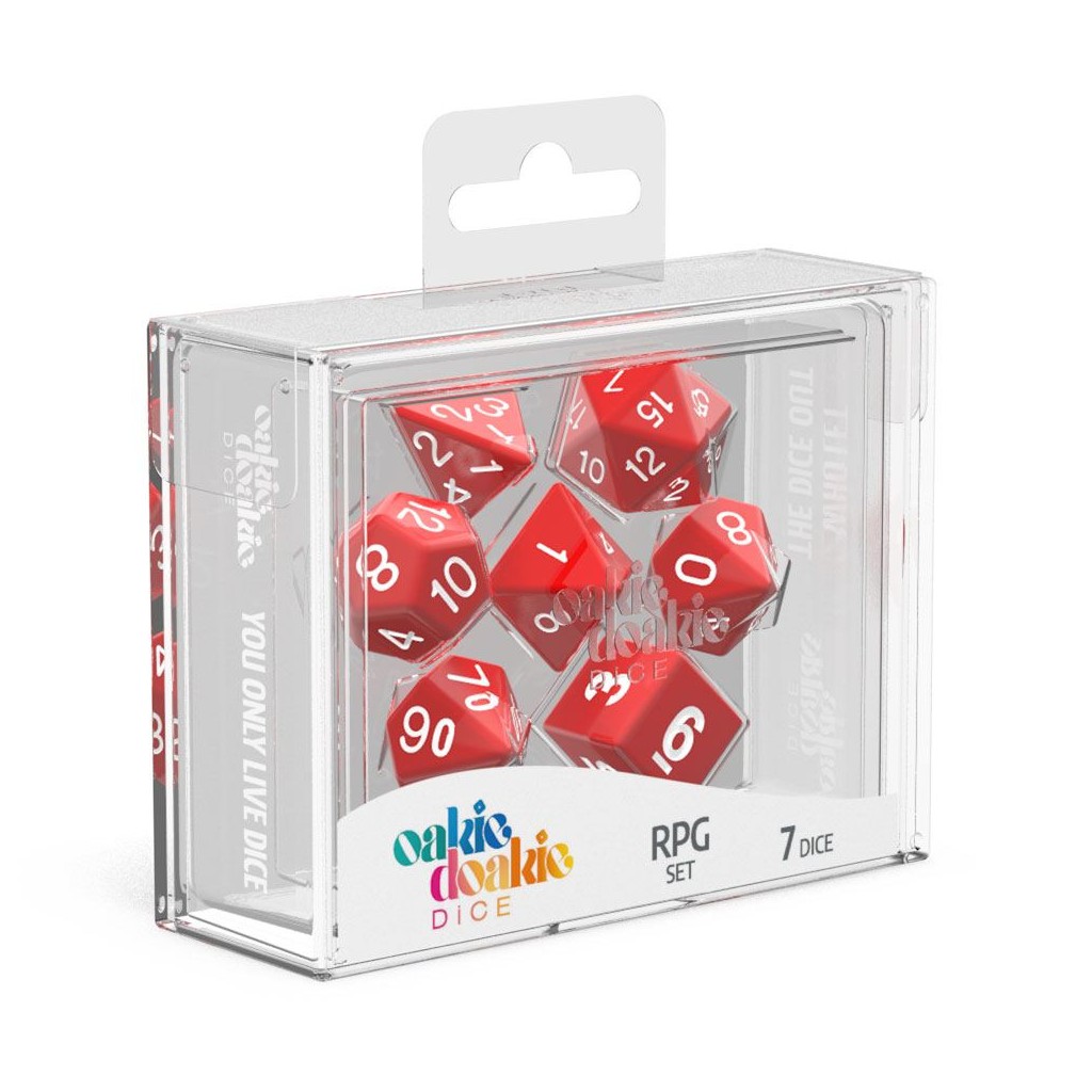 Oakie Doakie Dice dés RPG-Set Solid - Rouge (7)
