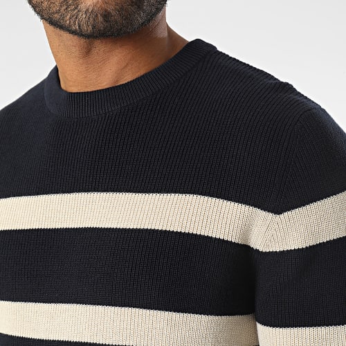 Pull Maison Stripe Bleu Marine
