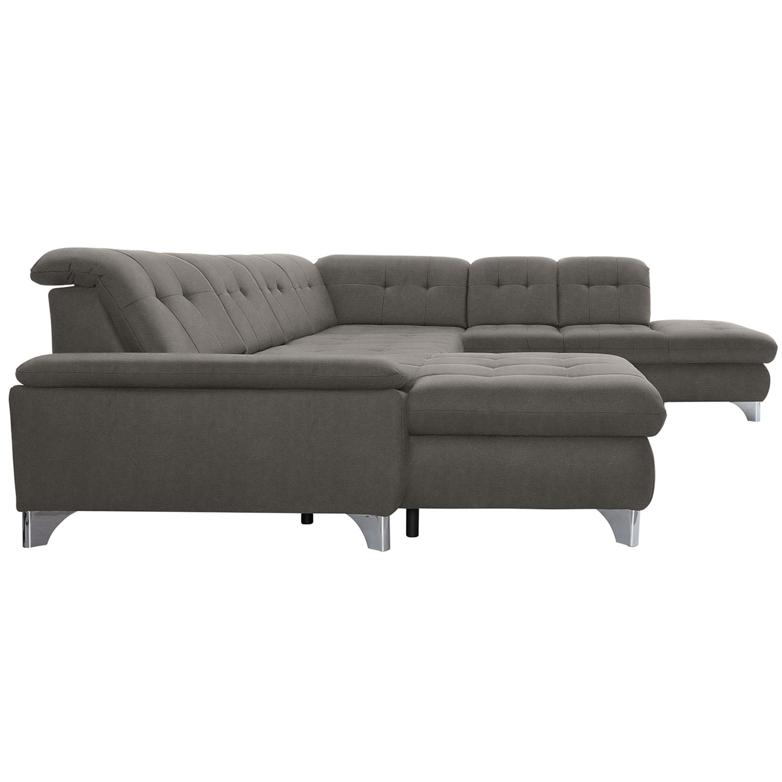 polsterpower Wohnlandschaft - Belle grey - Basismodell - Recamiere links