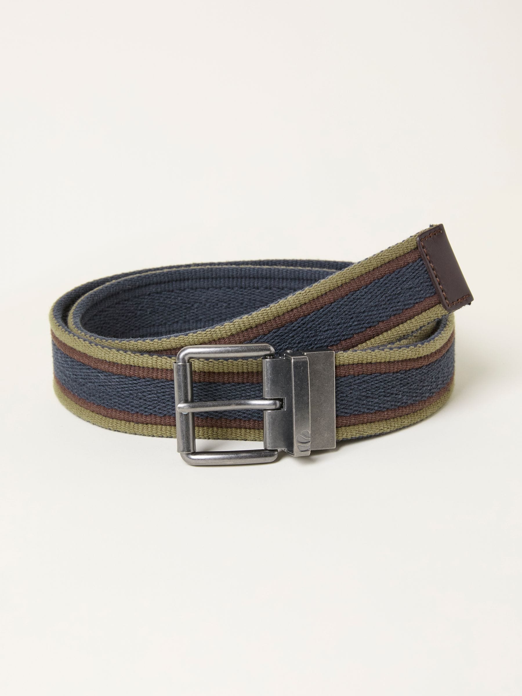 Marineblauw - FatFace omkeerbare geweven riem