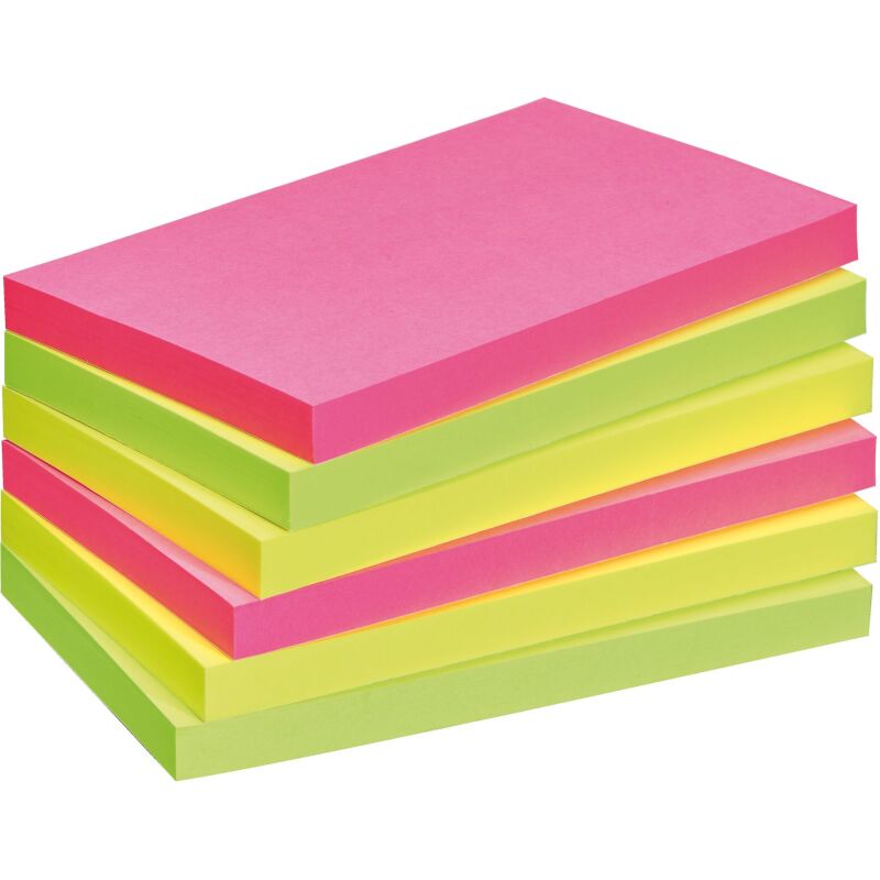 Notes repositionnables couleurs assorties Bruneau - bloc de 80 ou 100 feuilles