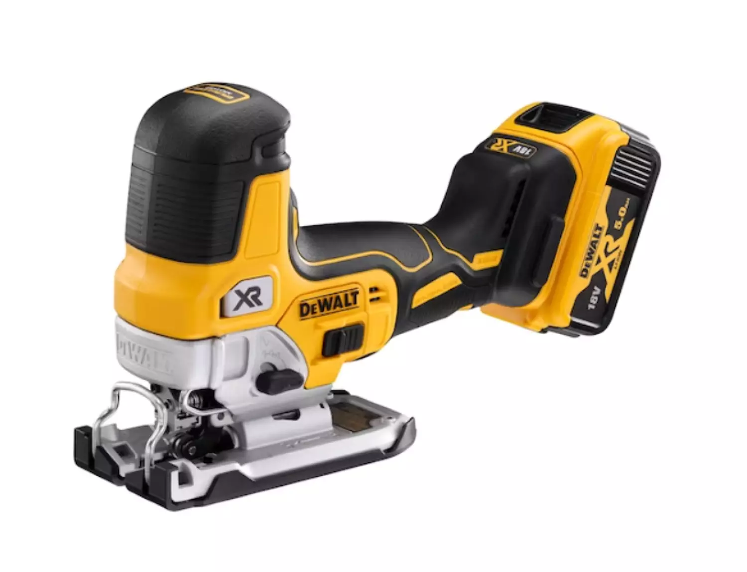 DeWALT DCS335P2 18V XR Li-Ion accu decoupeerzaag set (2x 5.0Ah accu) in TSTAK - T-greep - variabel - koolborstelloos