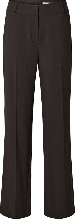 Selected Femme SLFRITA MW WIDE PANT NOOS Coffee bean/melange