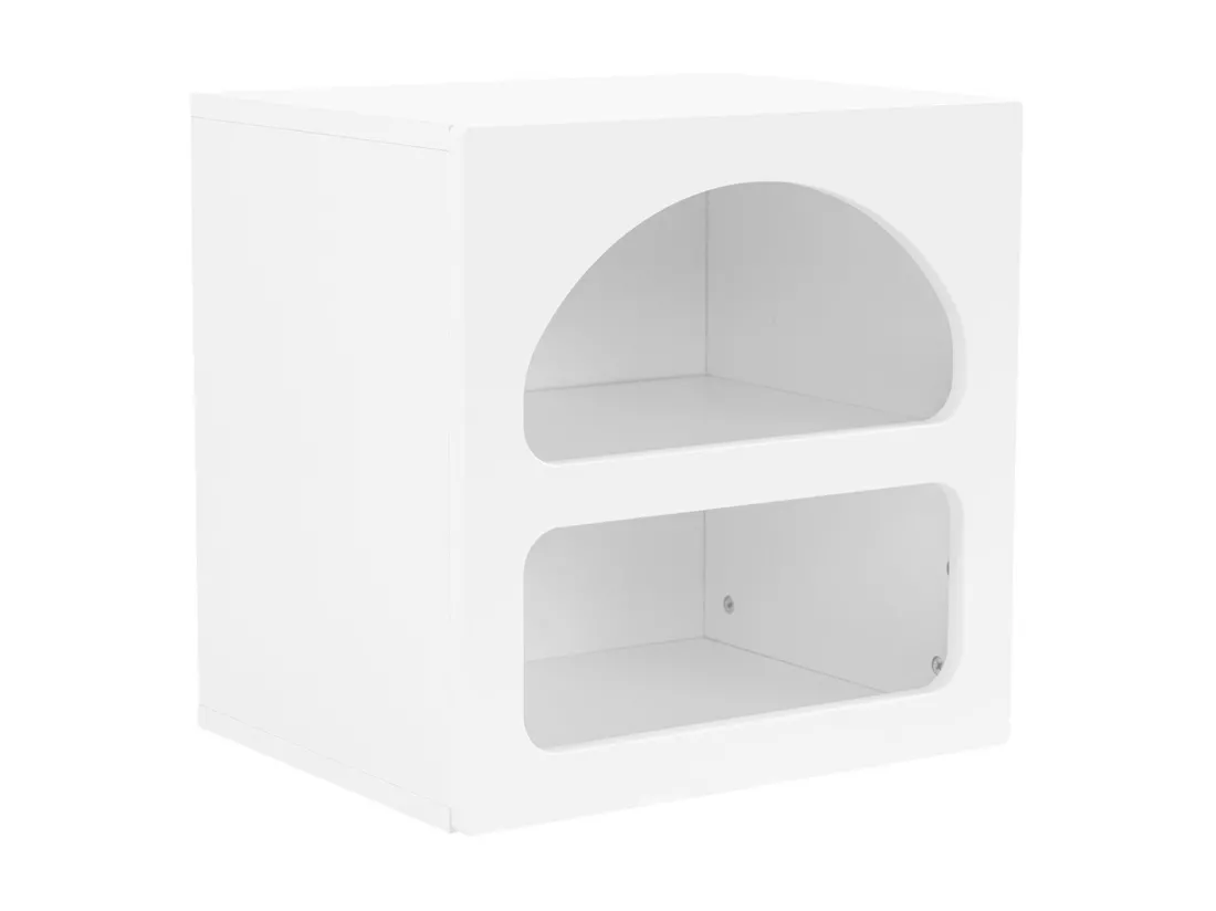 Table de chevet avec rangements - Blanc - LUELA