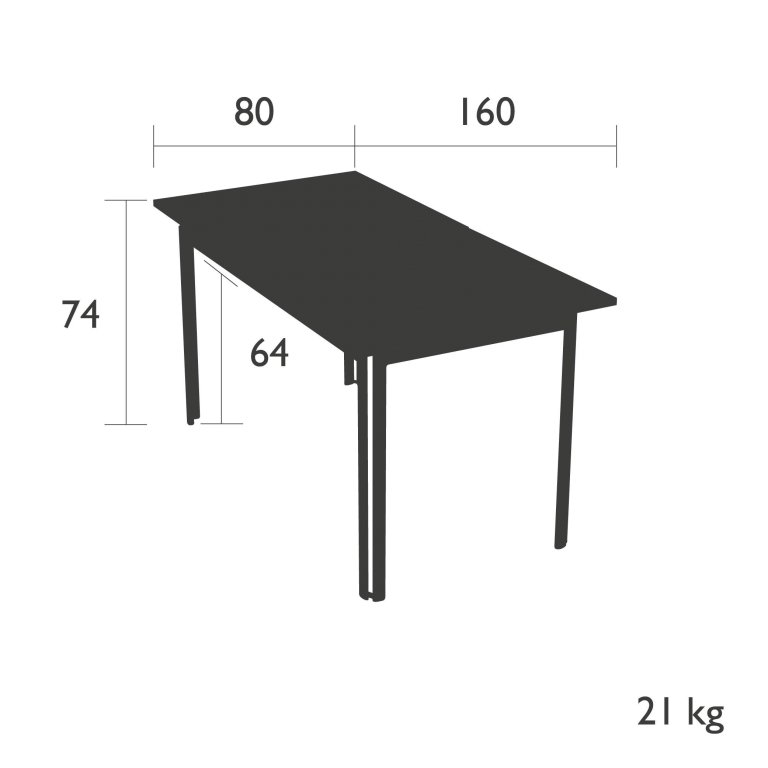 Fermob Costa tuintafel 160x80 Cotton white