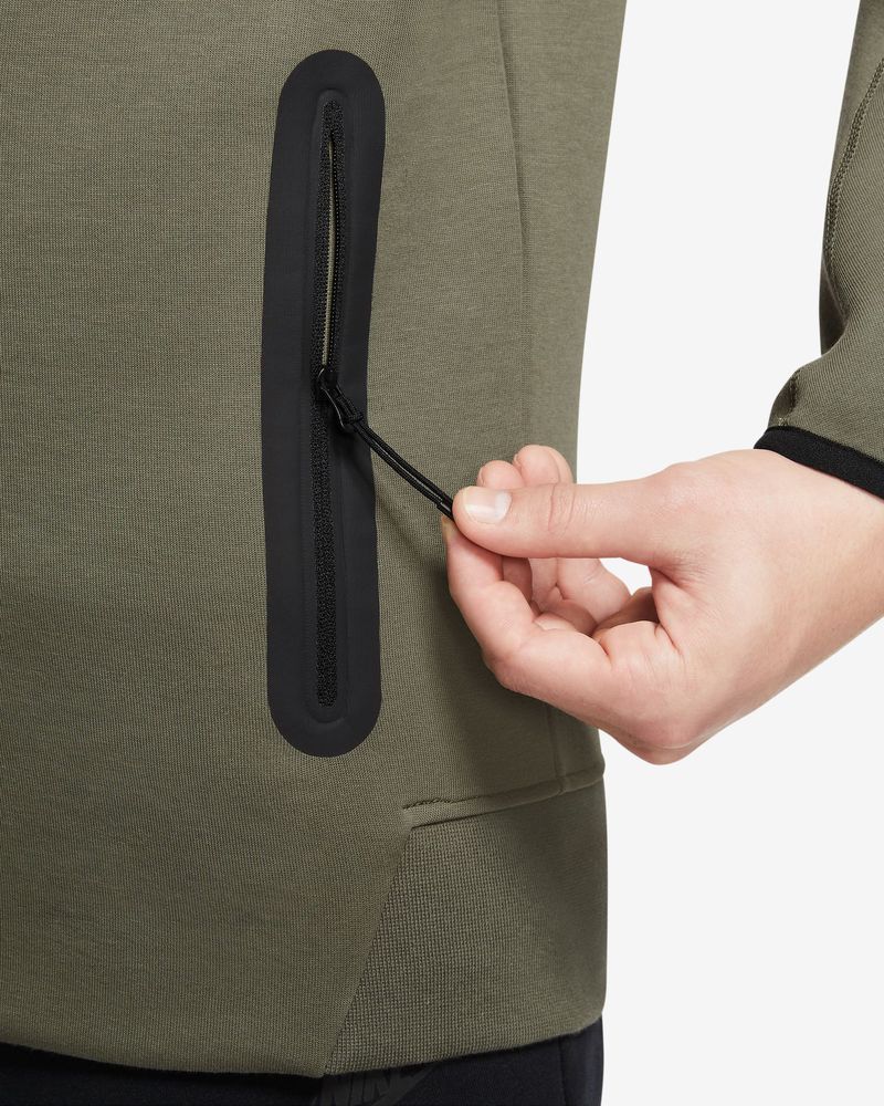 Sweat zippé à capuche Nike Sportswear Tech Fleece Vert Kaki pour homme