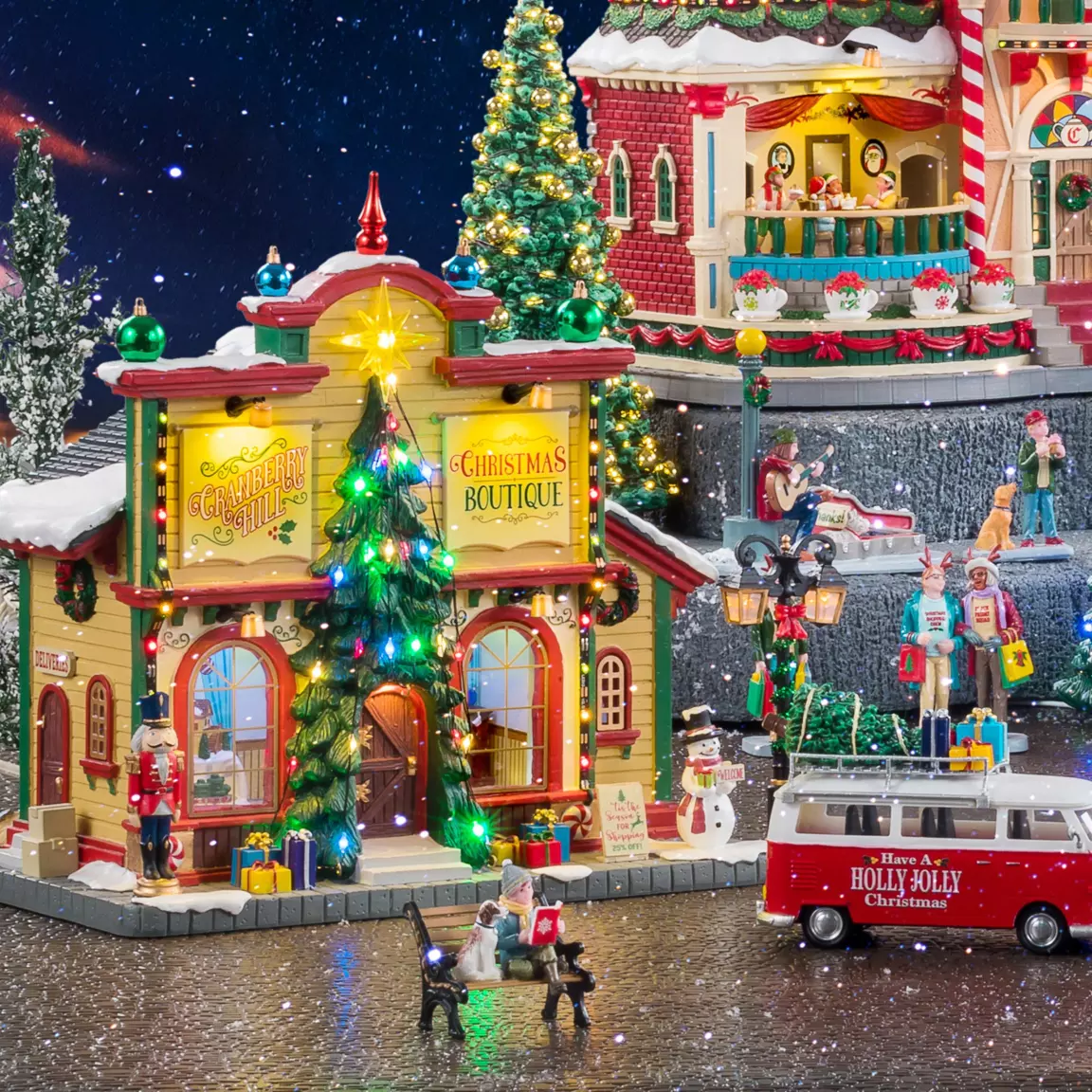 Village de Noël Lemax à piles lumineux Boutique de Cranberry Hill