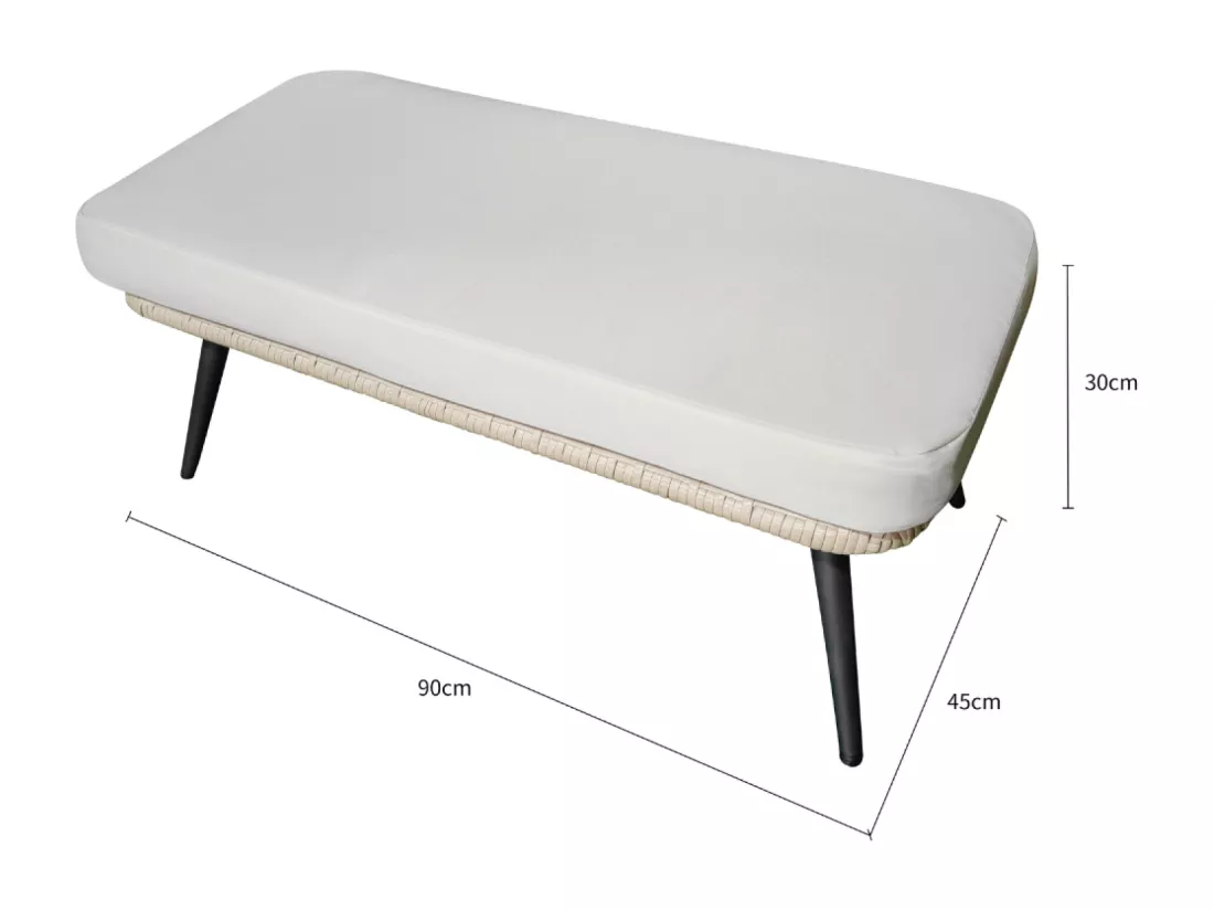 Repose-pieds extérieur avec coussin beige Fiorentino