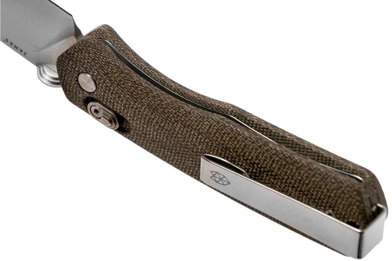 The James Brand The Carter, od green micarta, stainless zakmes KN108127-00