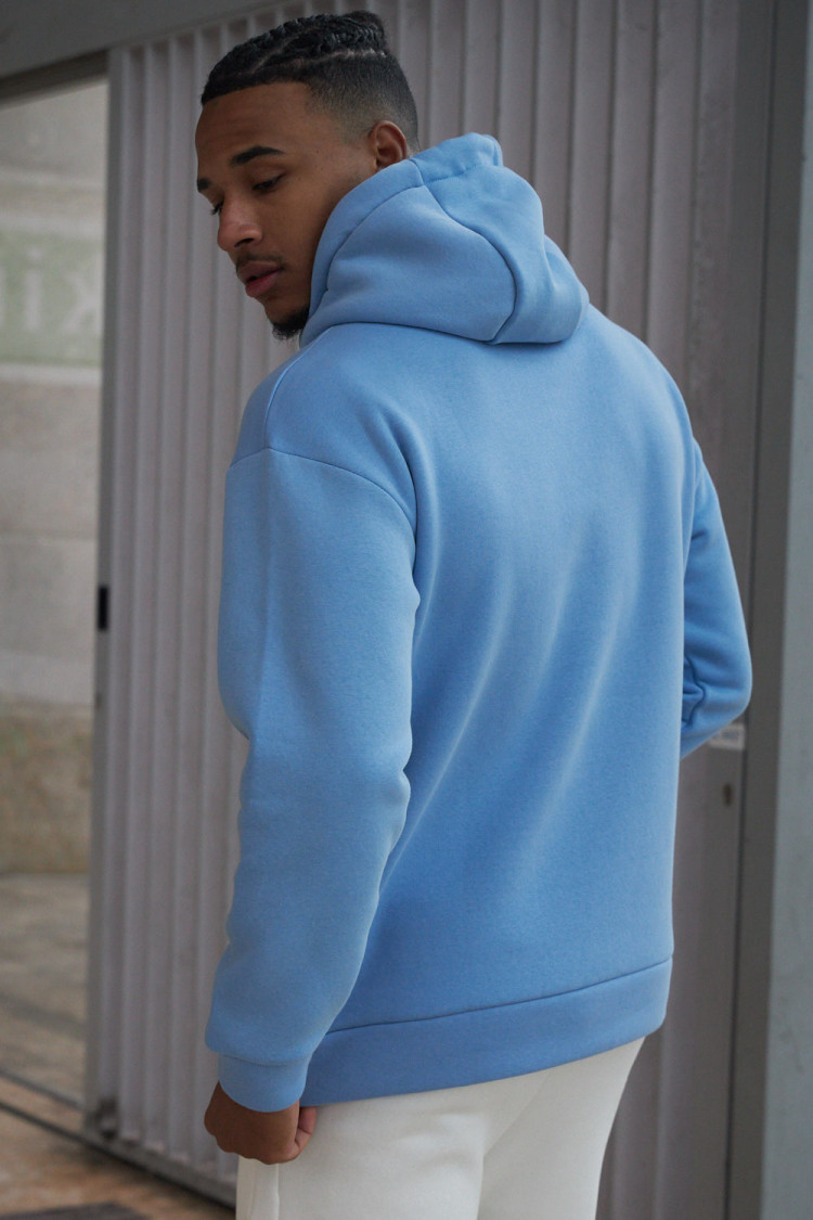 Sweat à capuche bleu 