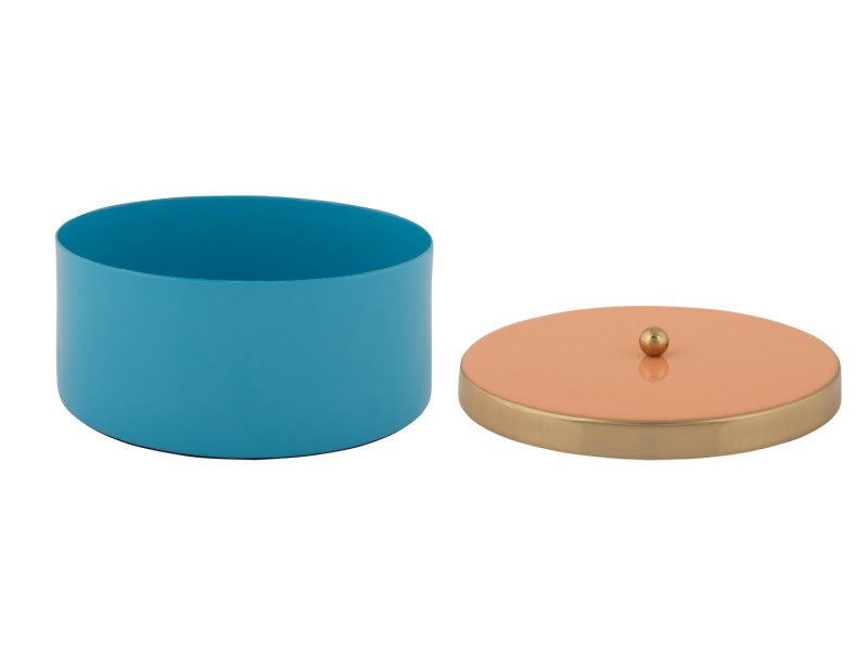 Storage Box Double Funky Medium PT4253BL Aqua blue & peach orange