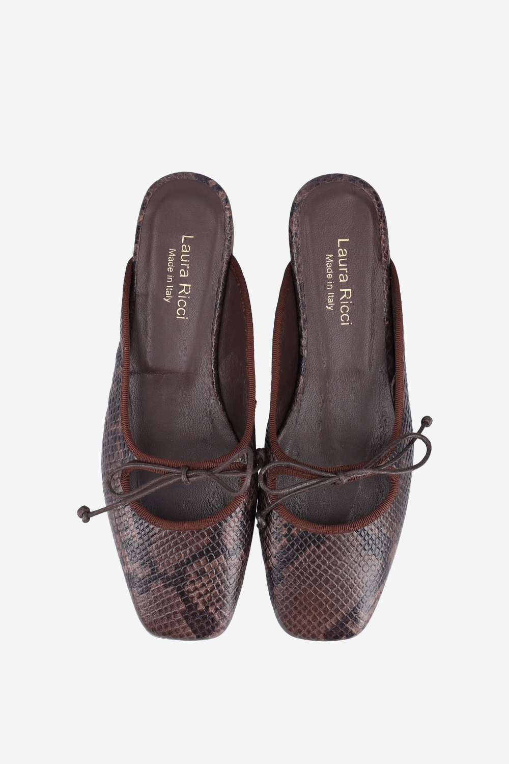 Pitone leather mules