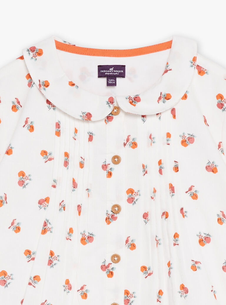 Blouse écrue à imprimé fruits