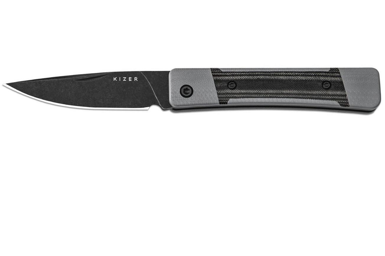 Kizer Little Grand V2670A2 Blackwashed Nitro-V, Grey G10 Black Micarta, zakmes, Jonathan Styles design