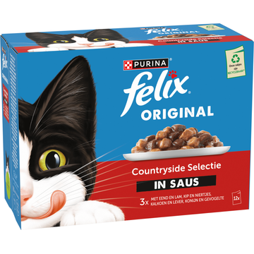 FELIX® Original Gevogelte Selectie in Saus Kattenvoer 12x85g