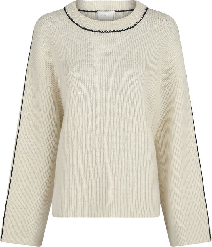 Neo Noir Latte Knit Blouse Ivory