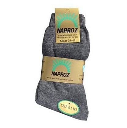 Naproz Thermo Sokken 43-46 Grijs 3pr