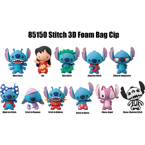 Disney Stitch skumnøglering ca. 6,5 cm – flere varianter – assorteret