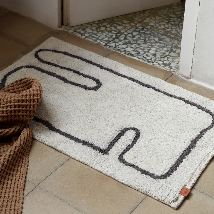 Ferm Living - Lay Fussmatte, 50 x 70 cm, parchment / rust