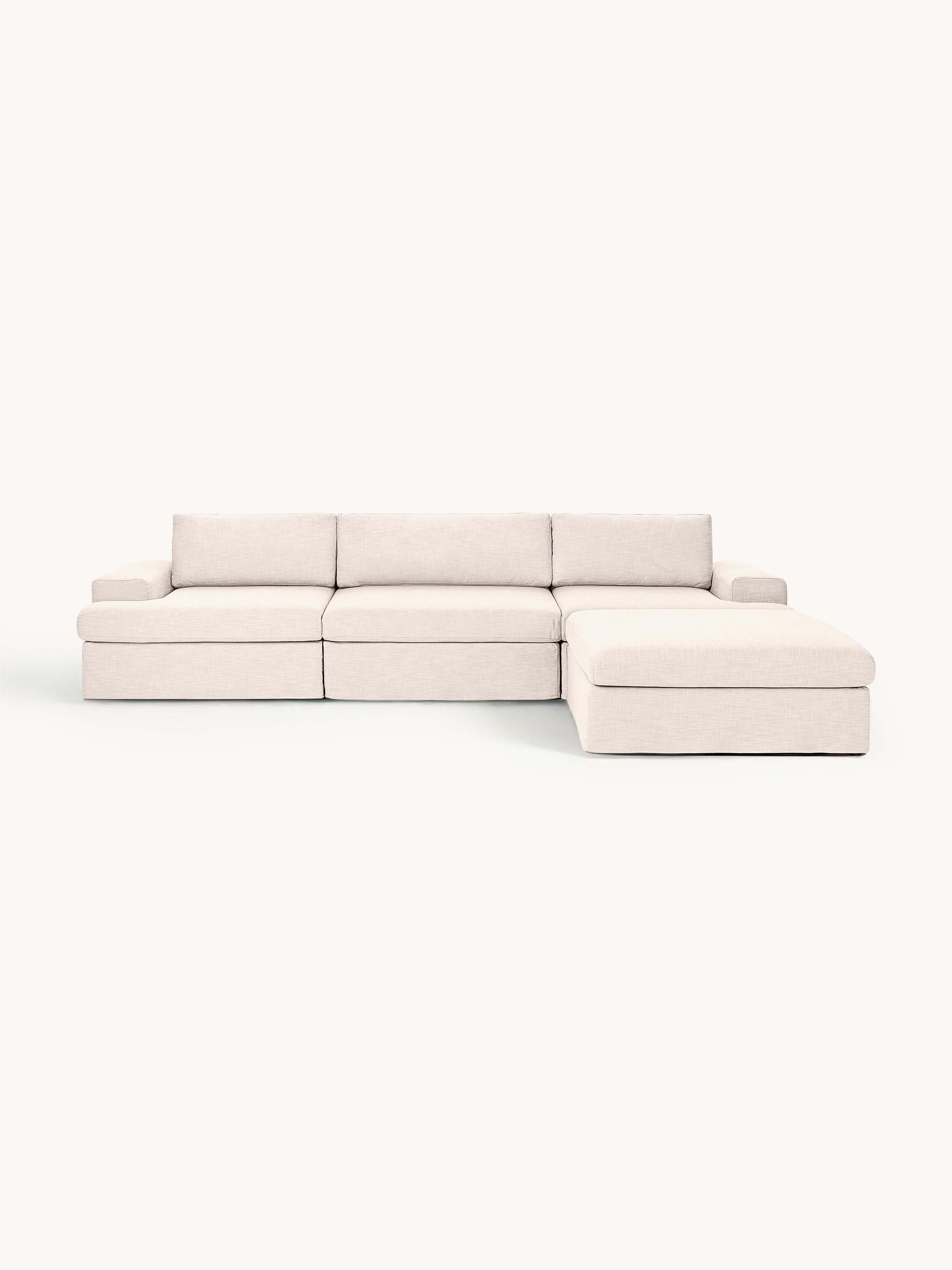 Modulaire bank Russell (4-zits) met poef (links/rechts)