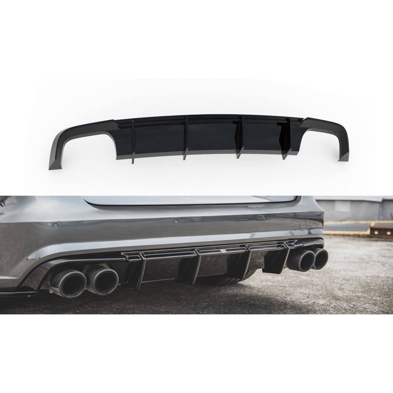 maxton design Diffusor Heck Ansatz für Audi S6 / A6 S-Line C7 FL schwa