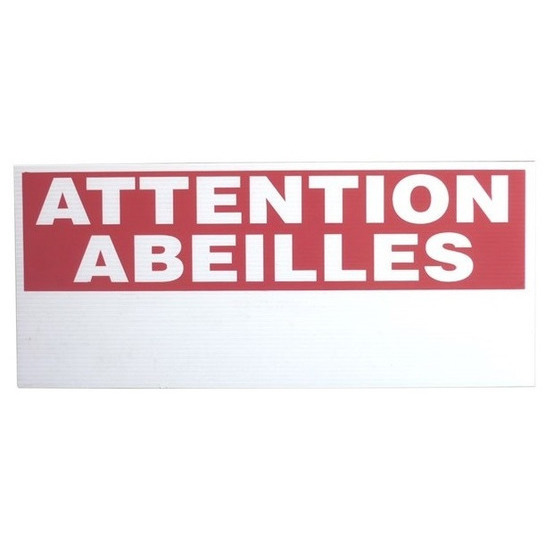 Panneau ECO “Attention abeilles” : L30xl17 cm