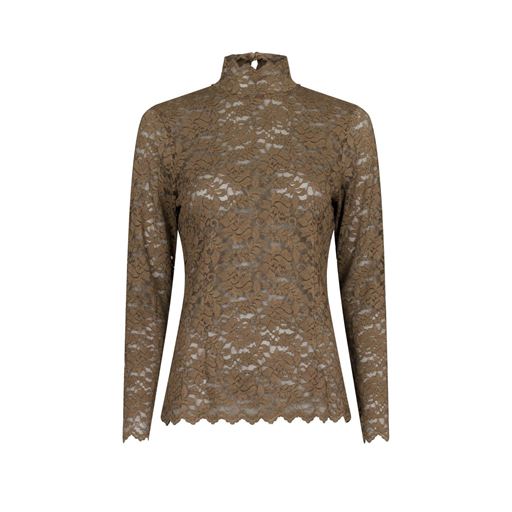 Neo Noir Liza Laceflower Bluse, Dark Taupe, 34