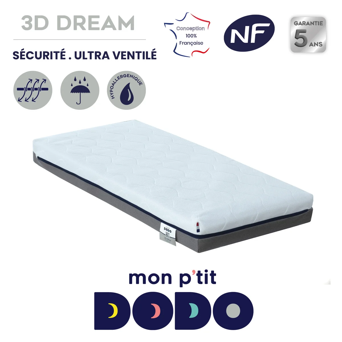 Matelas bébé 3D Dream - Ultra respirant et ventilé