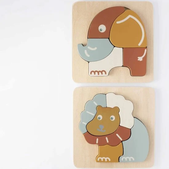 Puzzle bébé en bois - lot de 2 - labellisé FSC®   de               Trois Kilos Sept
