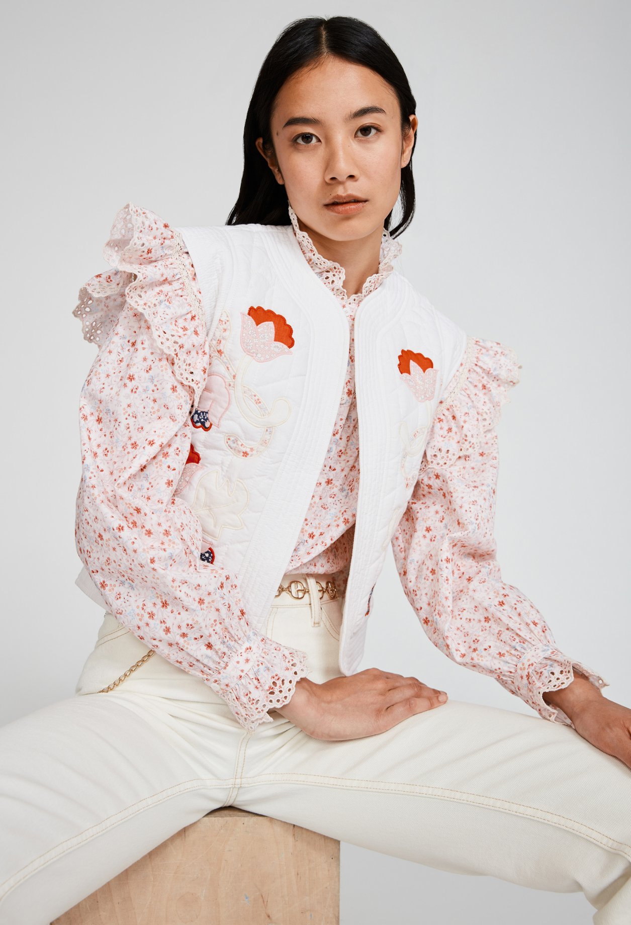 Blouson blanc matelasse