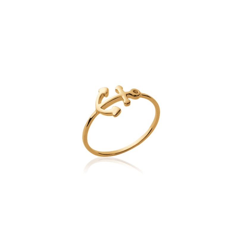 Bague plaqué or jaune ANCRE - Bijoux Privés Discovery